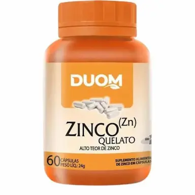 ZINCO QUELATO PURO ALTO TEOR DE ZINCO ZN DUOM 60 CáPSULAS