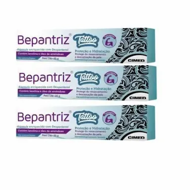 KIT BEPANTRIZ TATOO PROTEçãO HIDRATAçãO CIMED 20G 3 UNIDADES