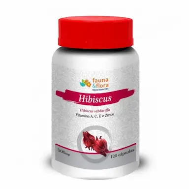 HIBISCO COM VITAMINAS A, C, E E ZINCO 500MG 120 CáPSULAS Neutro