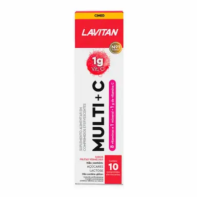 LAVITAN MULTI + C  10 COMPRIMIDOS EFERVESCENTES - CIMED 5G Frutas Vermelhas