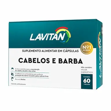 LAVITAN CABELOS E BARBA 60 CáPSULAS = 60 DIAS - CIMED Neutro
