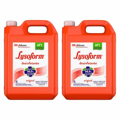 KIT 2 DESINFETANTE LYSOFORM USO GERAL ORIGINAL 5L