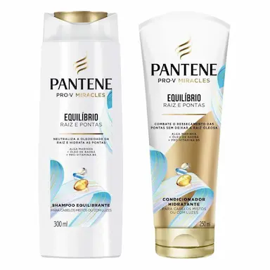 KIT SHAMPOO EQUILíBRIO RAIZ E PONTAS 300ML + CONDICIONADOR BISNAGA 250ML