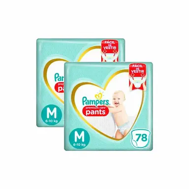 KIT 156 FRALDAS PAMPERS PREMIUM CARE PANTS TOP TAMANHO M