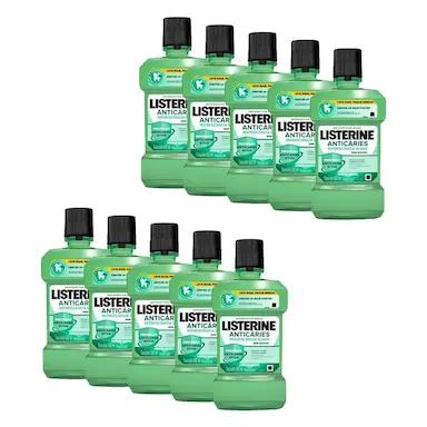 KIT 10 ANTISSéPTICO BUCAL LISTERINE ANTICáRIES ZERO 500ML