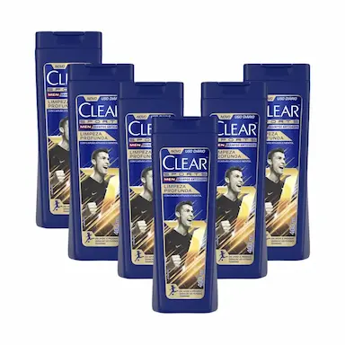 KIT 6 SHAMPOOS CLEAR MEN SPORTS LIMPEZA PROFUNDA 400ML