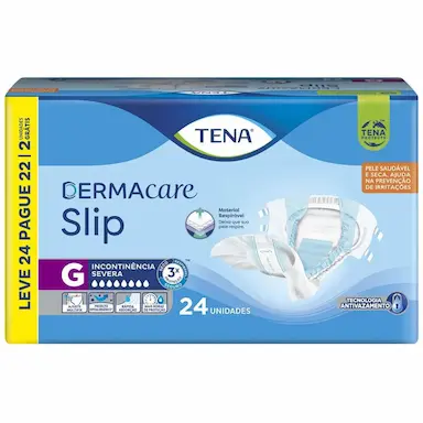 Fralda Geriátrica Tena Slip Dermacare G Leve 24 Pague 22
