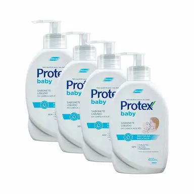 KIT 4 SABONETE LíQUIDO INFANTIL PROTEX BABY 400ML