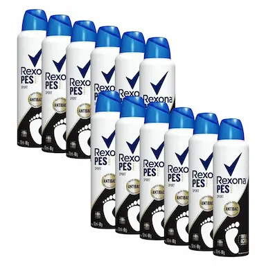 KIT COM 12 DESODORANTES AEROSSOL PARA OS PéS REXONA SPORT 153ML