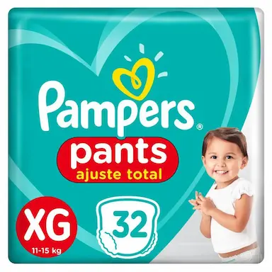 FRALDA PAMPERS PANTS AJUSTE TOTAL MEGA XG 32 UNIDADES
