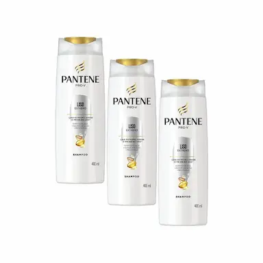 KIT SHAMPOO PANTENE LISO EXTREMO 400ML COM 3 UNIDADES