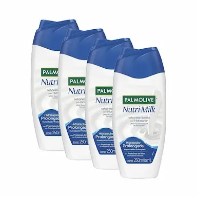 KIT COM 4 SABONETE LíQUIDO PALMOLIVE NUTRI-MILK HIDRATANTE 250ML CADA