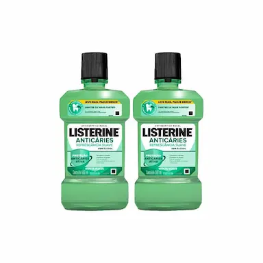 KIT 2 ANTISSéPTICO BUCAL LISTERINE ANTICáRIES ZERO 500ML