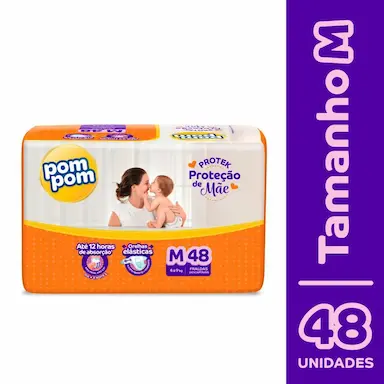 FRALDA POM POM DERMA PROTEK MEGA M COM 48UN