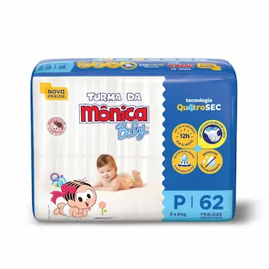 FRALDA TURMA DA MôNICA BABY MEGA P COM 62UN