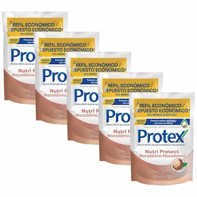 KIT 5 REFIL SABONETE LíQUIDO PROTEX MACADâMIA 200ML