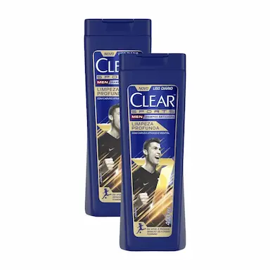 KIT 2 SHAMPOOS CLEAR MEN SPORTS LIMPEZA PROFUNDA 400ML