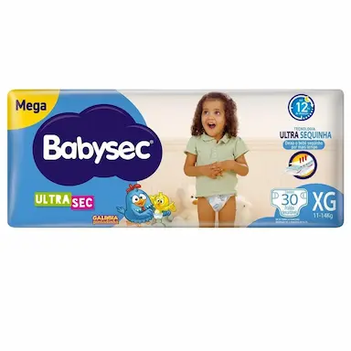 FRALDA BABYSEC GALINHA PINTADINHA ULTRASEC MEGA TAMANHO XG 30 UNIDADES