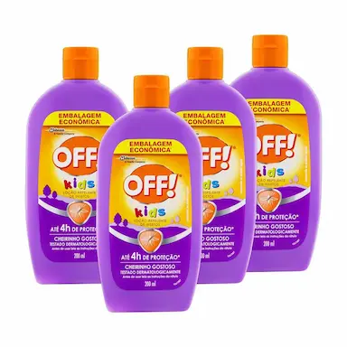 Kit 4 Repelente de Insetos Loção Off! Kids 200ml