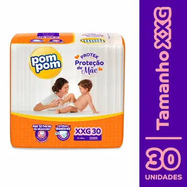 FRALDA POM POM DERMA PROTEK MEGA XXG COM 30UN