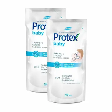 KIT 2 SABONETE LíQUIDO INFANTIL PROTEX BABY 380ML