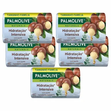 KIT 5 SABONETES EM BARRA PALMOLIVE NATURALS HIDRATAçãO INTENSIVA 150G