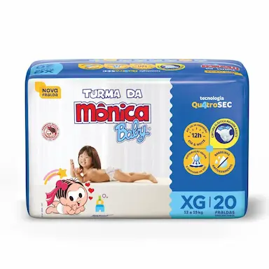 FRALDA TURMA DA MôNICA BABY JUMBO XG COM 20UN