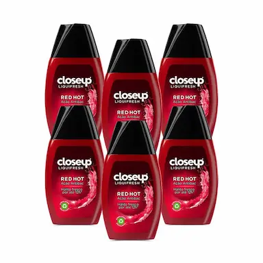 KIT 6 GéIS DENTAL CLOSE UP LIQUIFRESH RED HOT  100G
