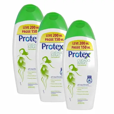 KIT 3 SABONETES LíQUIDO ÍNTIMO PROTEX FRESH EQUILIBRIUM LEVE 200ML PAGUE 150ML