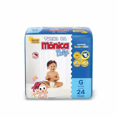 FRALDA TURMA DA MôNICA BABY JUMBO G COM 24UN