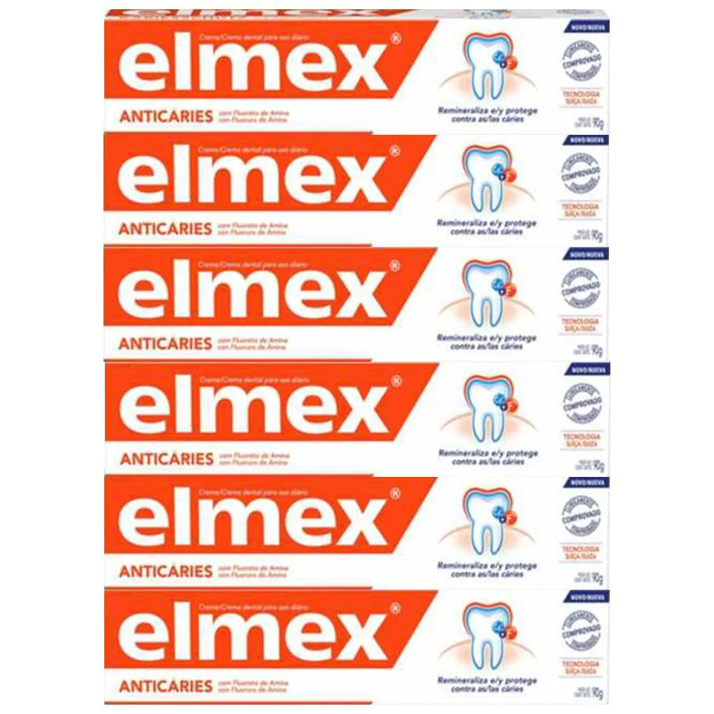 KIT C/ 6 CREMES DENTAL ELMEX 90G