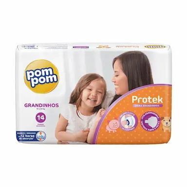 FRALDA POM POM PROTEK JUMBO G COM 14UN