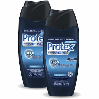 KIT SABONETE LíQUIDO PROTEX MEN SPORT 250ML COM 2 UNIDADES