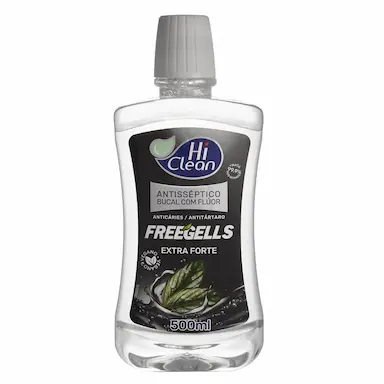 ANTISSéPTICO BUCAL FREEGELLS MENTA EXTRA FORTE COM FLúOR 500ML