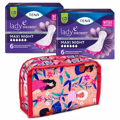 ABSORVENTE TENA LADY DISCREET MAXI NIGHT 2UN GRATíS NECESSAIRE