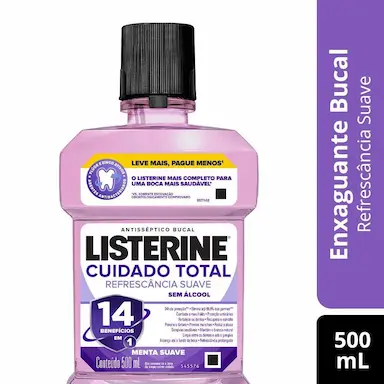 ANTISSéPTICO BUCAL LISTERINE CUIDADO TOTAL ZERO 500ML