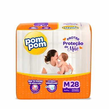 FRALDA POM POM PROTEK PROTEçãO DE MãE JUMBO M COM 28UN
