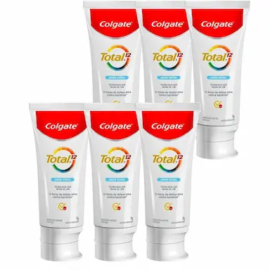 KIT CREME DENTAL COLGATE TOTAL 12 SAúDE VISíVEL 70G COM 6 UNIDADES
