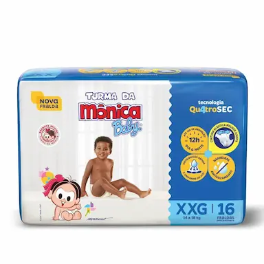 FRALDA TURMA DA MôNICA BABY JUMBO XXG COM 16UN