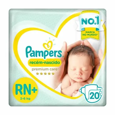 FRALDA PAMPERS PREMIUM CARE RN+ 20 UNIDADES