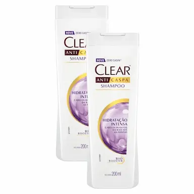 KIT 2 SHAMPOOS ANTICASPA CLEAR WOMEN HIDRATAçãO INTENSA 200ML