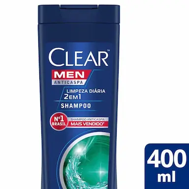 SHAMPOO ANTICASPA CLEAR MEN LIMPEZA DIáRIA 2 EM 1 400ML