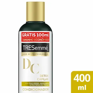CONDICIONADOR TRESEMMé DETOX CAPILAR FRASCO 400ML GRáTIS 100ML TAMANHO ECONôMICO