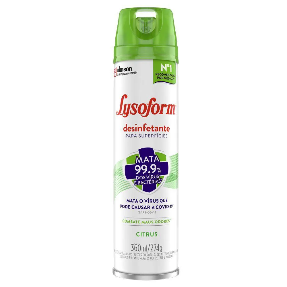 DESINFETANTE AEROSSOL LYSOFORM CITRUS 360ML