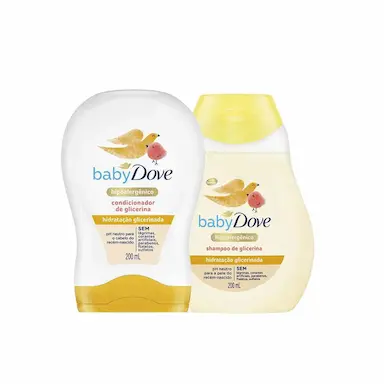 KIT SHAMPOO 200ML + CONDICIONADOR DOVE BABY HIDRATAçãO GLICERINADA 200ML