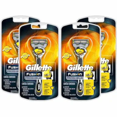 KIT COM 4 APARELHO DE BARBEAR GILLETTE FUSION PROSHIELD
