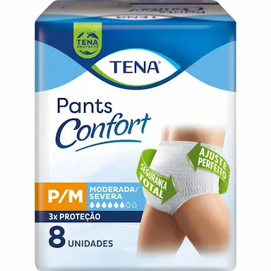 ROUPA íNTIMA TENA PANTS CONFORT P/M 8 UNIDADES