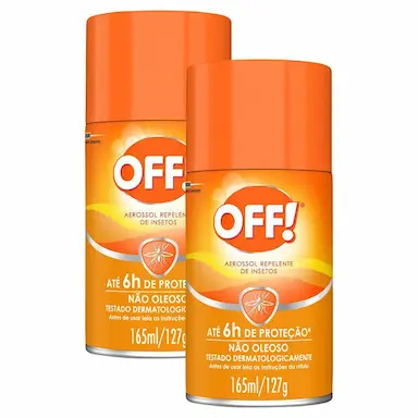 KIT 2 REPELENTE DE INSETOS OFF! AEROSSOL 165ML