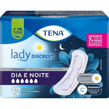 Absorvente para Incontinência Urinária Tena Lady Discreet Dia e Noite 12 Unidades