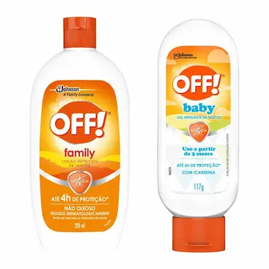 KIT REPELENTE OFF! FAMILY LOçãO 200ML + REPELENTE OFF BABY LOçãO 117ML